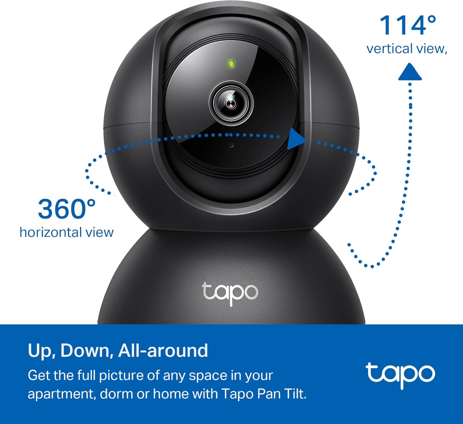 Cámara de Vigilancia Wi-Fi HD de 360 Grados con IA y Detección de Llanto de Bebé