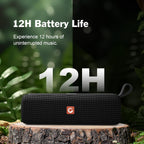 DOSS E-gob II Altavoces Bluetooth portátiles con sonido superior y graves extra, IPX6 resistente al agua, micrófono integrado, controlador de 12 W, 12 horas de reproducción, altavoces inalámbricos para teléfono, computadoras, TV y más